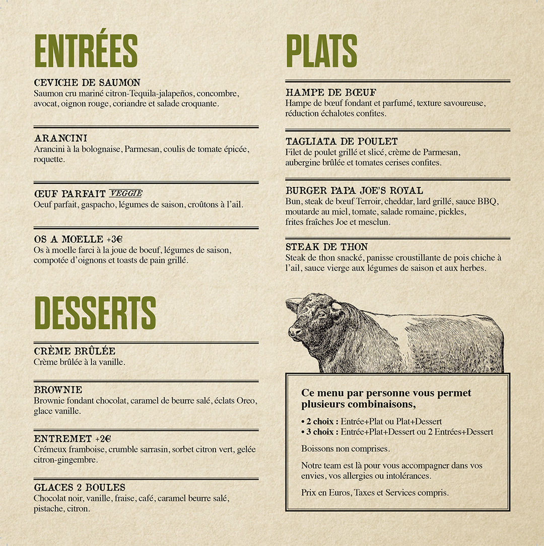 Image de la suggestion du chef du restaurant Papa Joe Nancy (54) 1